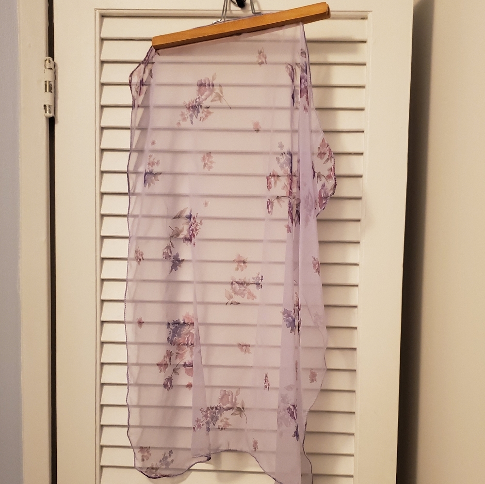 **LAST CALL** Sheer Purple Floral Scarf